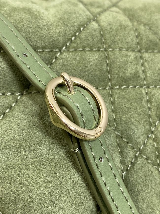 Dior Adiorable Top Handle Mini Bag Macrocannage Suede S1713OGY green Dior Adiorable Top Handle Mini Bag Macrocannage Suede S1713OGY green