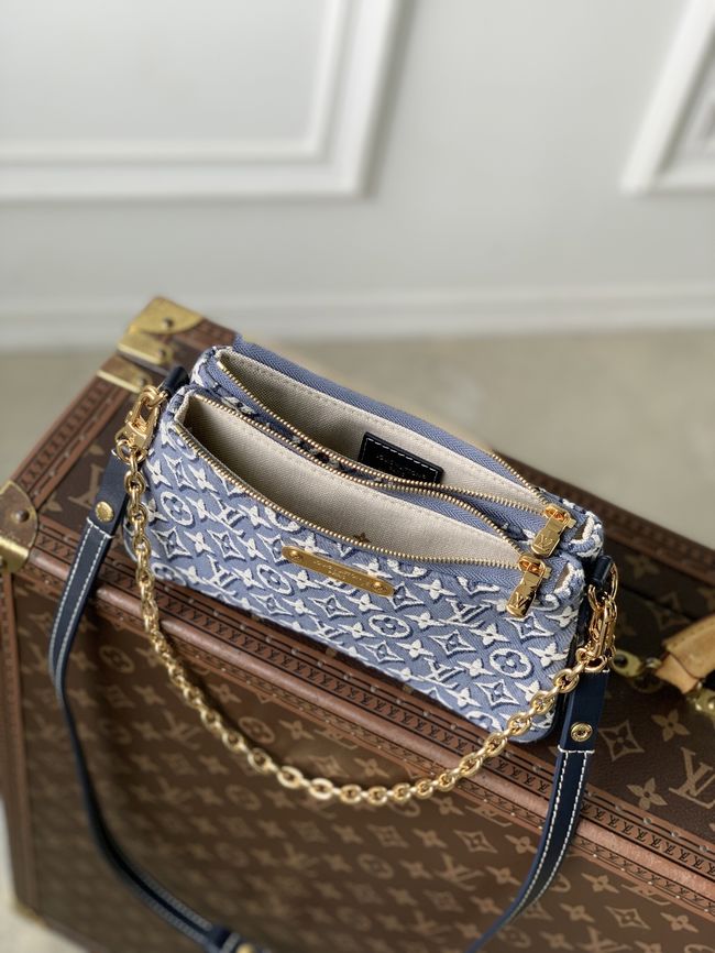 Louis Vuitton New Pochette Liv M29895 Bleu Louis Vuitton New Pochette Liv M29895 Bleu