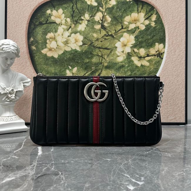Gucci GG Marmont pouch with strap A006X2 black