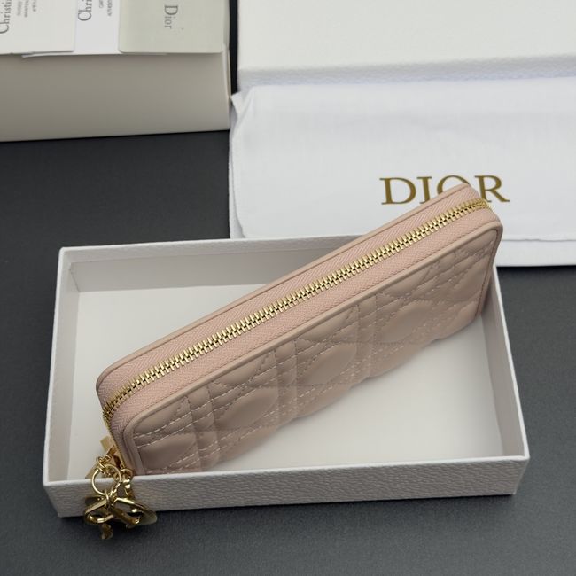 LADY DIOR LOTUS WALLET CANNAGE LAMBSKIN S0007 pink LADY DIOR LOTUS WALLET CANNAGE LAMBSKIN S0007 pink