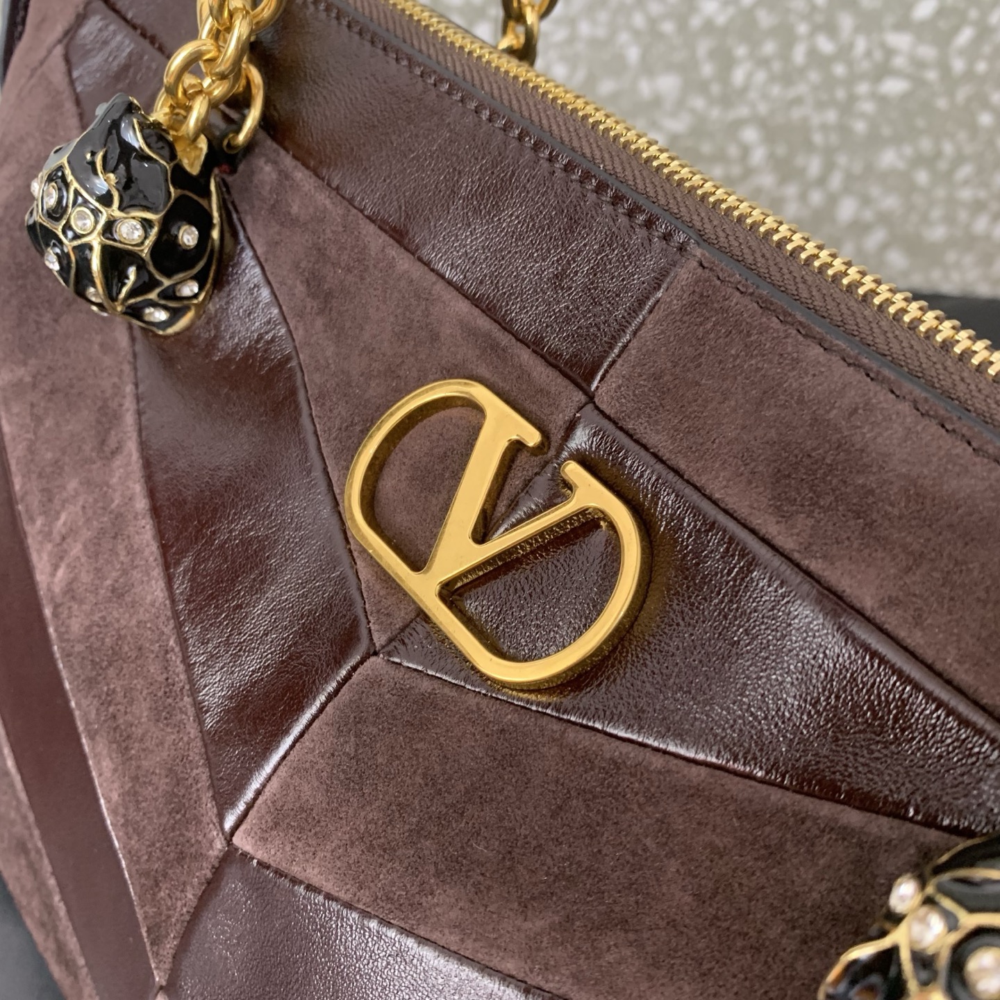 VALENTINO PANTHEA lambskin bag WB0S70 dark brown VALENTINO PANTHEA lambskin bag WB0S70 dark brown