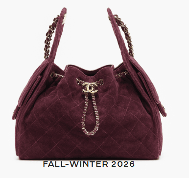 CHANEL 25 Small Handbag Suede AS5293 Burgundy