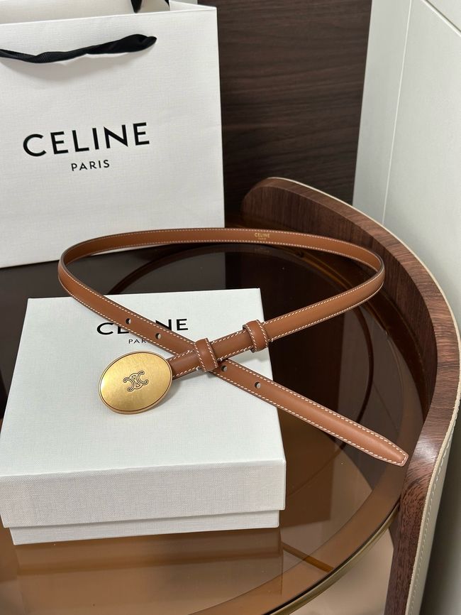 Celine Ellipse Belt 13 IN Taurillon Leather 10673 brown