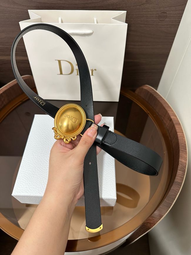 Dior Medaillon Belt Smooth Calfskin 25 MM B1022Q black