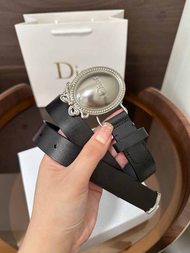 Dior Medaillon Belt Smooth Calfskin 25 MM B1022V black