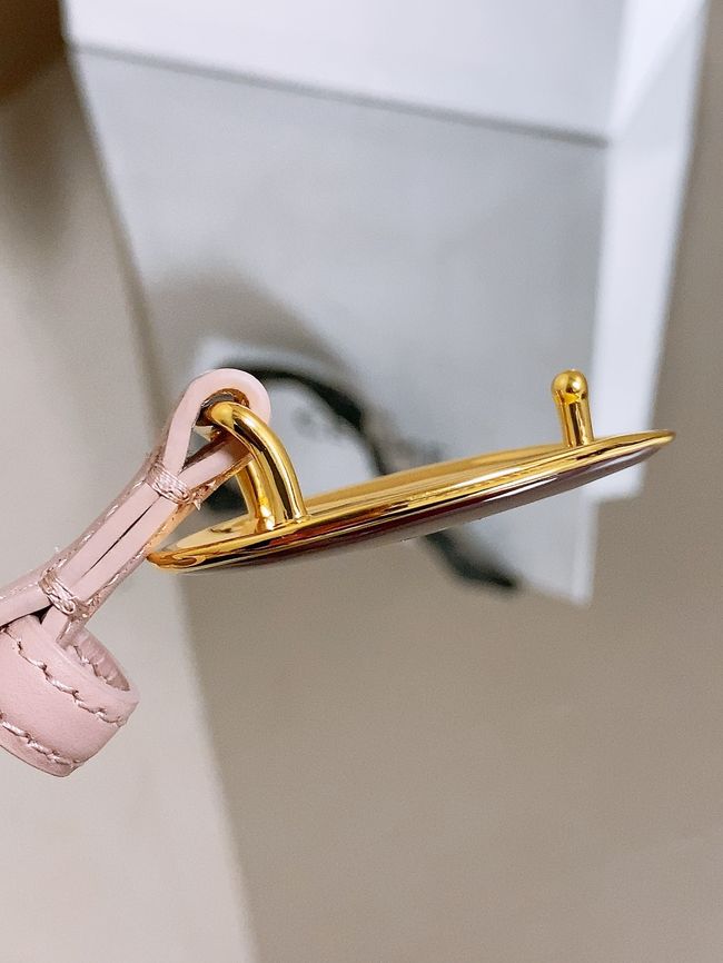 Celine ELLIPSE Belt 13 IN TAURILLON LEATHER WITH ENAMELLED BUCKLE P5706 pink