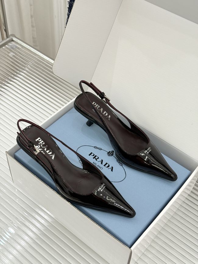Prada Brushed leather slingback pumps 1I659O-5 Prada Brushed leather slingback pumps 1I659O-5