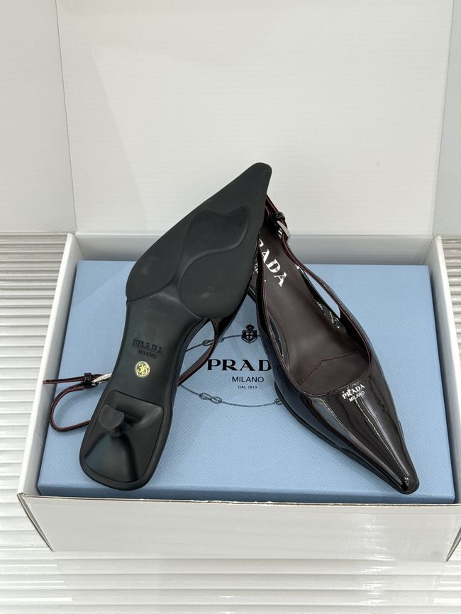 Prada Brushed leather slingback pumps 1I659O-5 Prada Brushed leather slingback pumps 1I659O-5