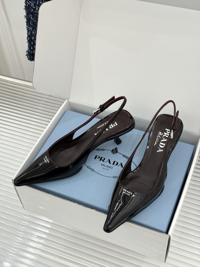 Prada Brushed leather slingback pumps 1I659O-5 Prada Brushed leather slingback pumps 1I659O-5