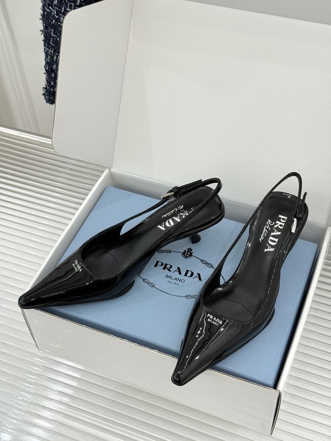 Prada Brushed leather slingback pumps 1I659O-6 Prada Brushed leather slingback pumps 1I659O-6