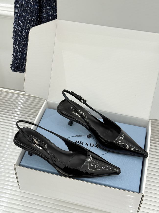 Prada Brushed leather slingback pumps 1I659O-6 Prada Brushed leather slingback pumps 1I659O-6