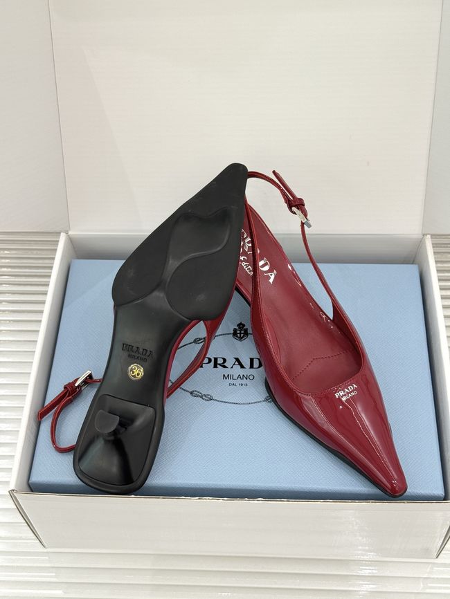 Prada Brushed leather slingback pumps 1I659O-7 Prada Brushed leather slingback pumps 1I659O-7