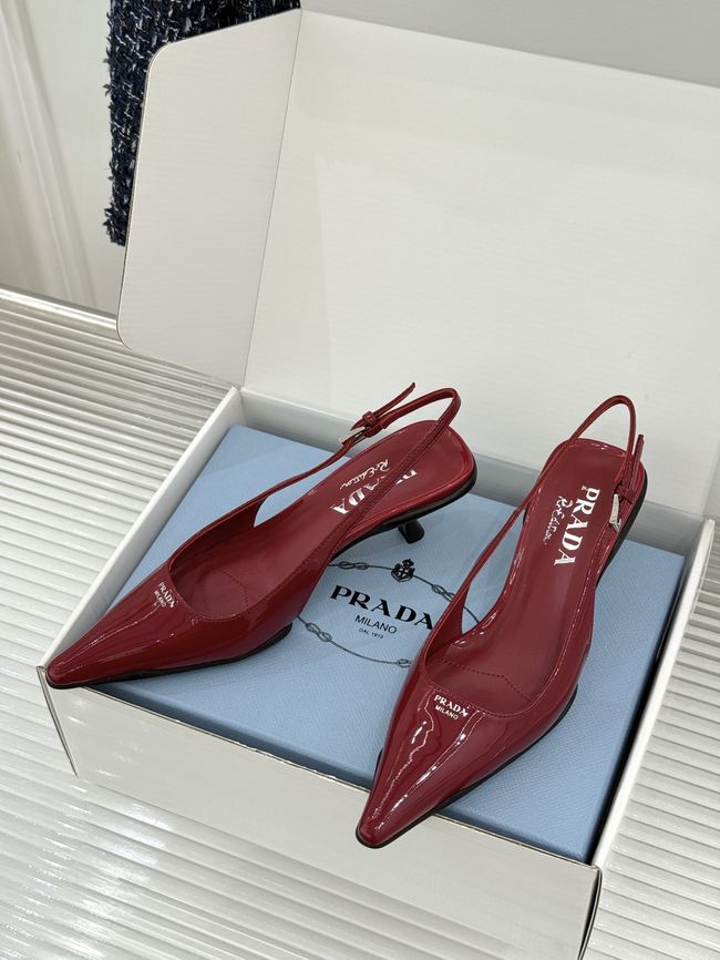 Prada Brushed leather slingback pumps 1I659O-7 Prada Brushed leather slingback pumps 1I659O-7