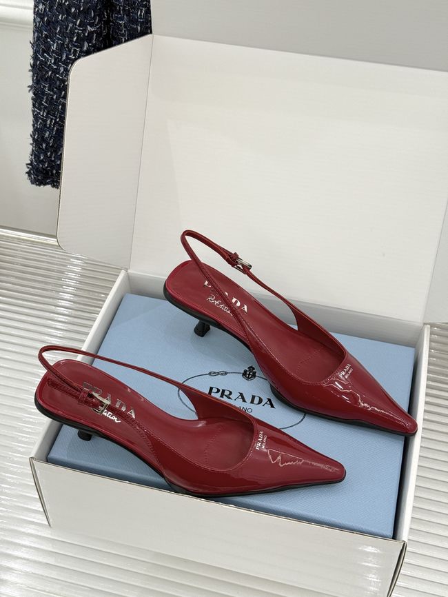 Prada Brushed leather slingback pumps 1I659O-7 Prada Brushed leather slingback pumps 1I659O-7