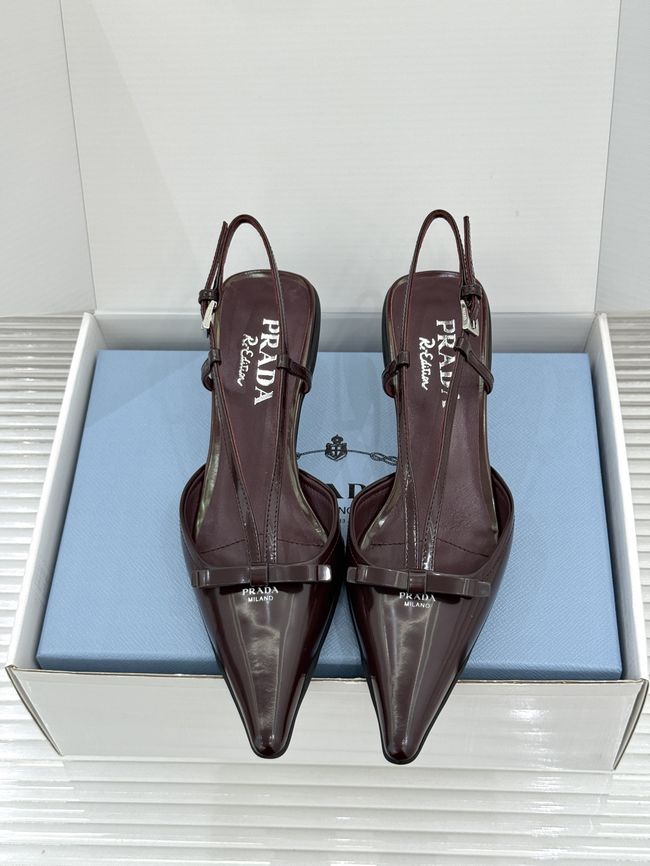 Prada Brushed leather slingback pumps 1I701O-1 Prada Brushed leather slingback pumps 1I701O-1