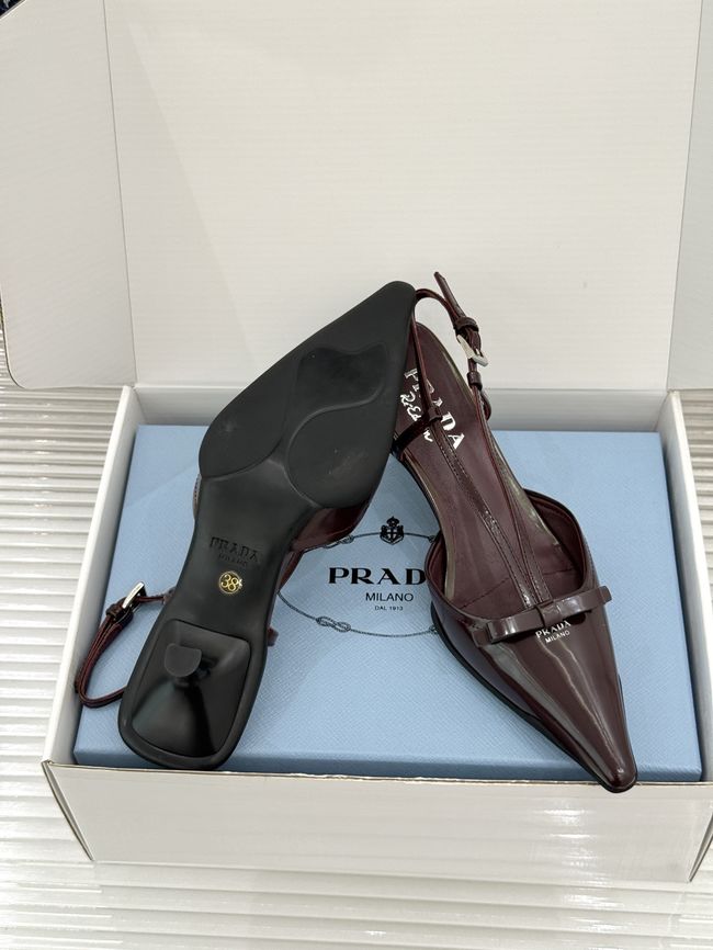 Prada Brushed leather slingback pumps 1I701O-1 Prada Brushed leather slingback pumps 1I701O-1