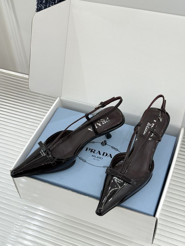Prada Brushed leather slingback pumps 1I701O-5 Prada Brushed leather slingback pumps 1I701O-5
