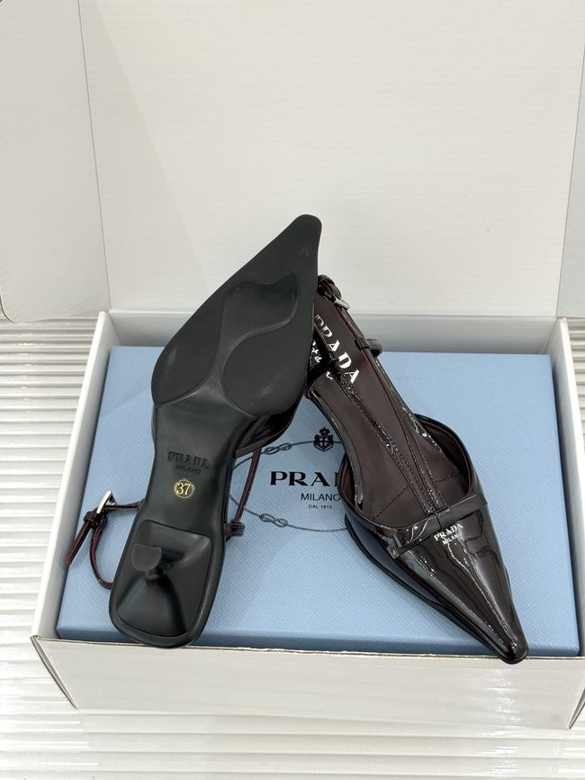 Prada Brushed leather slingback pumps 1I701O-5 Prada Brushed leather slingback pumps 1I701O-5