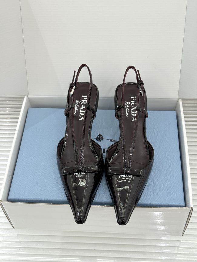 Prada Brushed leather slingback pumps 1I701O-5 Prada Brushed leather slingback pumps 1I701O-5