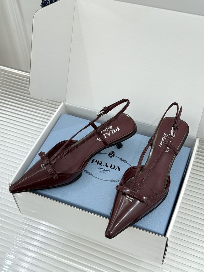 Prada Brushed leather slingback pumps 1I701O-6 Prada Brushed leather slingback pumps 1I701O-6