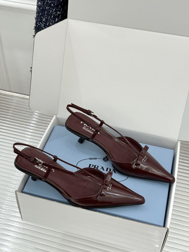 Prada Brushed leather slingback pumps 1I701O-6 Prada Brushed leather slingback pumps 1I701O-6