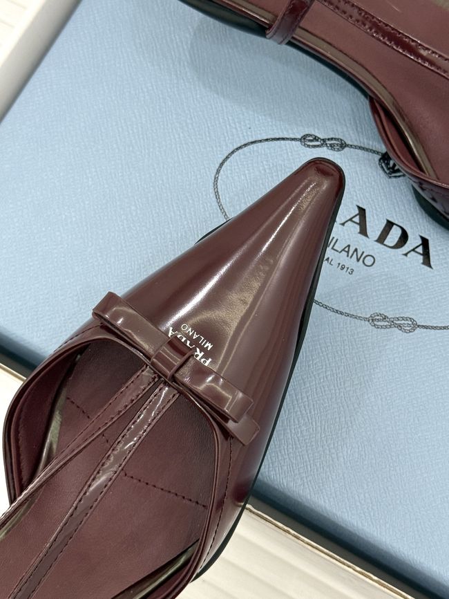 Prada Brushed leather slingback pumps 1I701O-6 Prada Brushed leather slingback pumps 1I701O-6