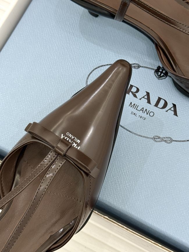 Prada Brushed leather slingback pumps 1I701O-7 Prada Brushed leather slingback pumps 1I701O-7