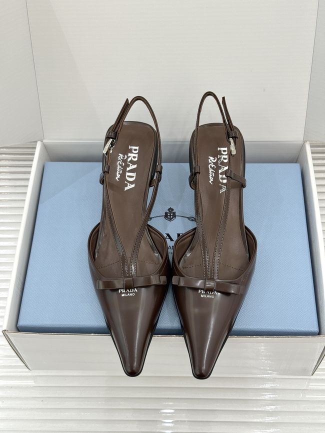 Prada Brushed leather slingback pumps 1I701O-7 Prada Brushed leather slingback pumps 1I701O-7