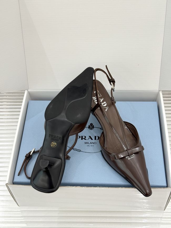 Prada Brushed leather slingback pumps 1I701O-7 Prada Brushed leather slingback pumps 1I701O-7