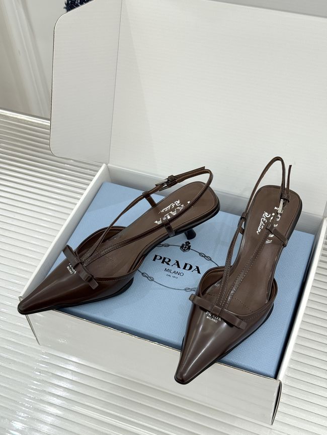 Prada Brushed leather slingback pumps 1I701O-7 Prada Brushed leather slingback pumps 1I701O-7