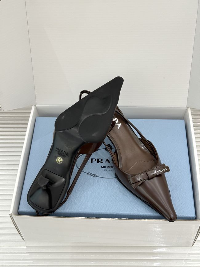 Prada Brushed leather slingback pumps 1I702O-6 Prada Brushed leather slingback pumps 1I702O-6