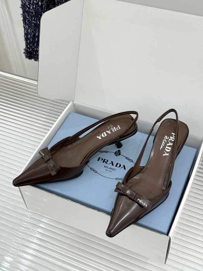Prada Brushed leather slingback pumps 1I702O-6 Prada Brushed leather slingback pumps 1I702O-6