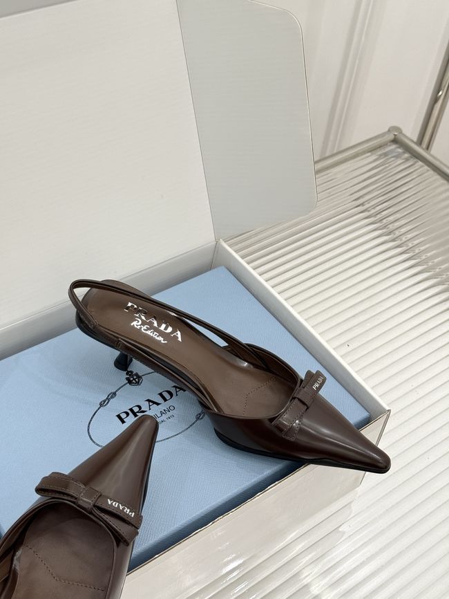 Prada Brushed leather slingback pumps 1I702O-6 Prada Brushed leather slingback pumps 1I702O-6