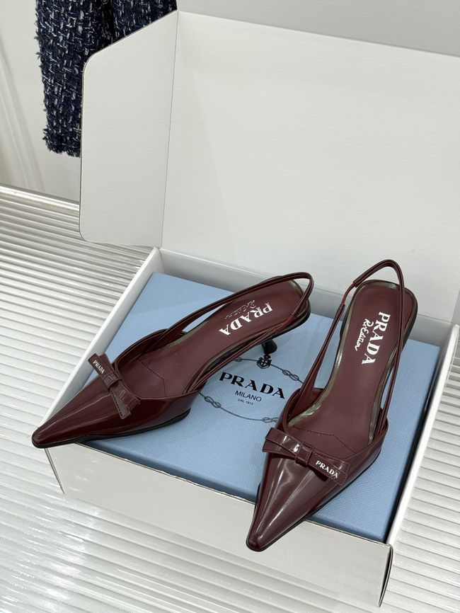 Prada Brushed leather slingback pumps 1I702O-7 Prada Brushed leather slingback pumps 1I702O-7