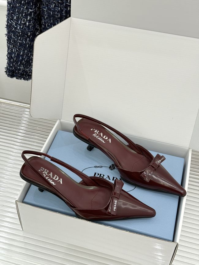 Prada Brushed leather slingback pumps 1I702O-7 Prada Brushed leather slingback pumps 1I702O-7