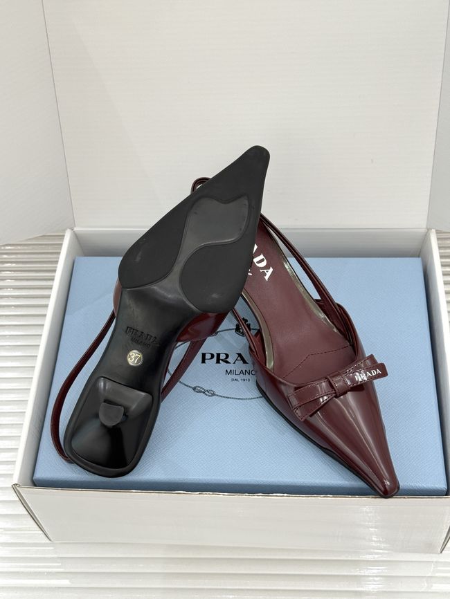 Prada Brushed leather slingback pumps 1I702O-7 Prada Brushed leather slingback pumps 1I702O-7