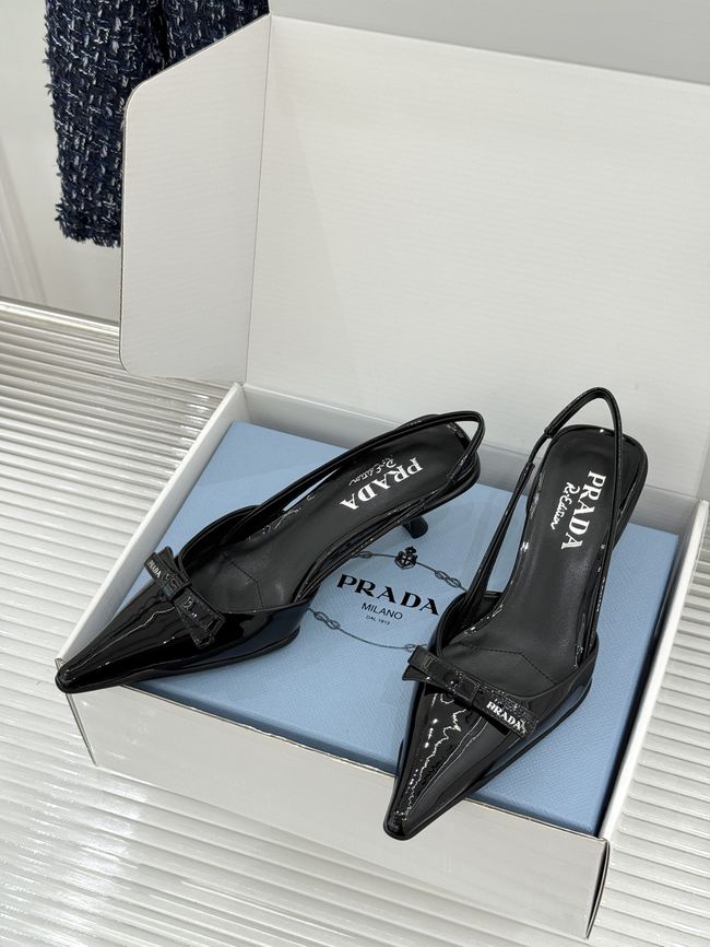 Prada Brushed leather slingback pumps 1I702O-8 Prada Brushed leather slingback pumps 1I702O-8