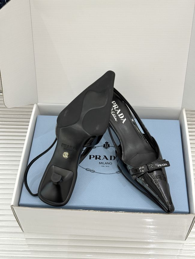Prada Brushed leather slingback pumps 1I702O-8 Prada Brushed leather slingback pumps 1I702O-8