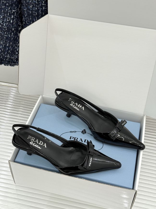 Prada Brushed leather slingback pumps 1I702O-8 Prada Brushed leather slingback pumps 1I702O-8