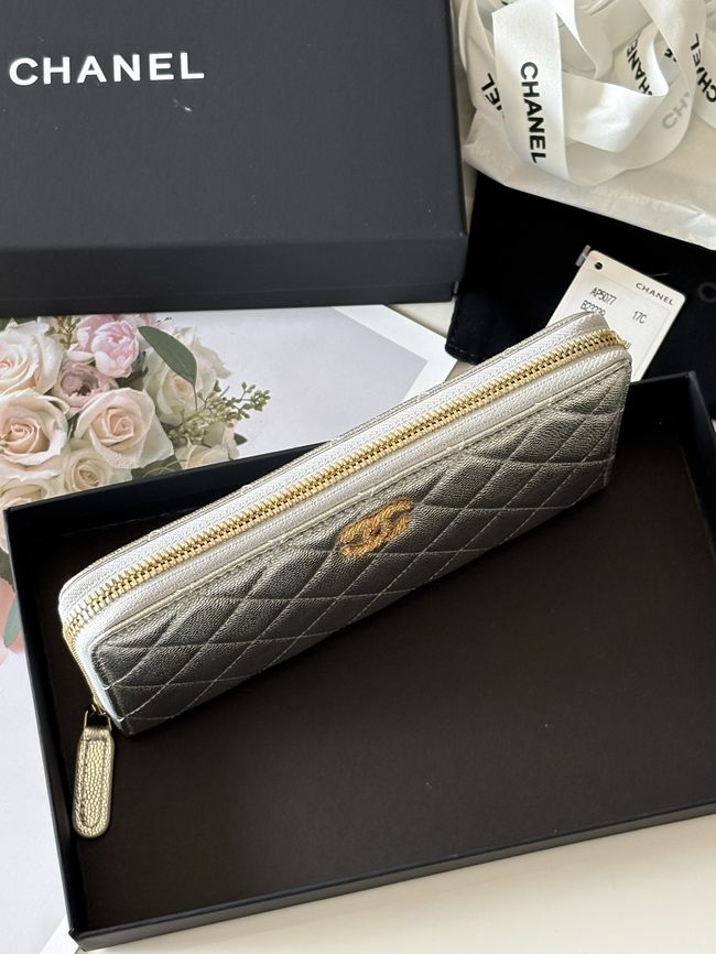 Chanel Classic Zipped Wallet AP5077 Silvery Chanel Classic Zipped Wallet AP5077 Silvery