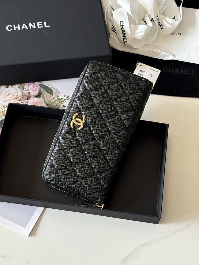 Chanel Classic Zipped Wallet AP5077 black