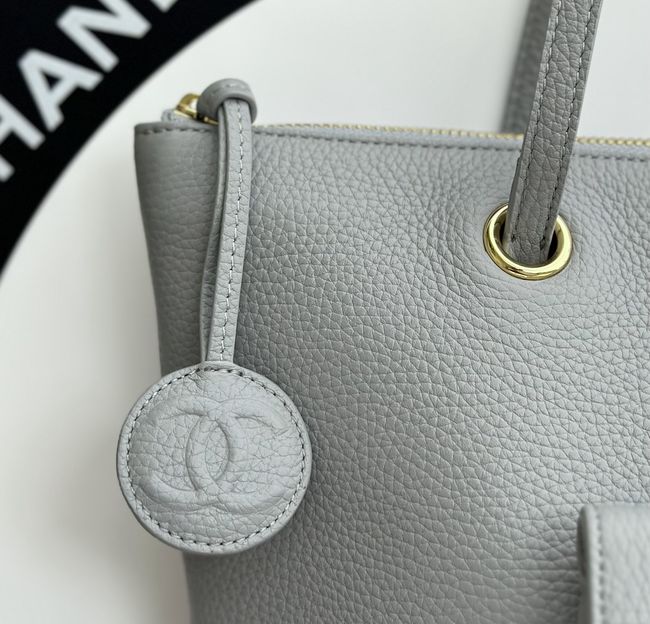 Chanel Shopping Bag Grained Calfskin AS6483 gray