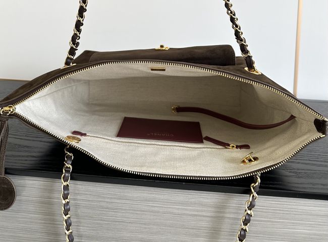 Chanel Shopping Bag Suede AS6483 Dark brown