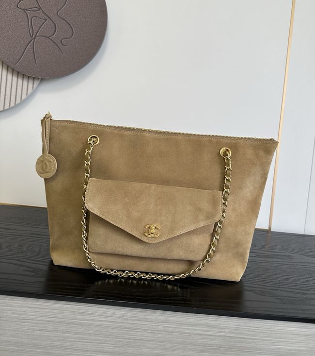 Chanel Shopping Bag Suede AS6483 apricot