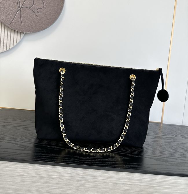 Chanel Shopping Bag Suede AS6483 black