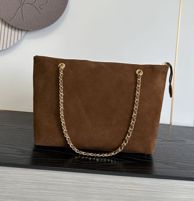 Chanel Shopping Bag Suede AS6483 tan