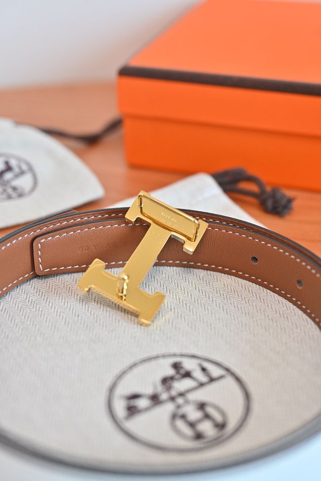 Hermes Constance buckle & double-sided leather belt 24mm H07457-6