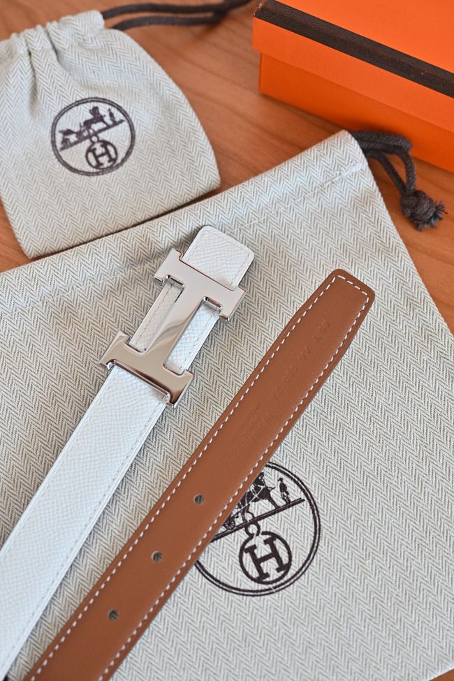 Hermes Constance buckle & double-sided leather belt 24mm H07457-6