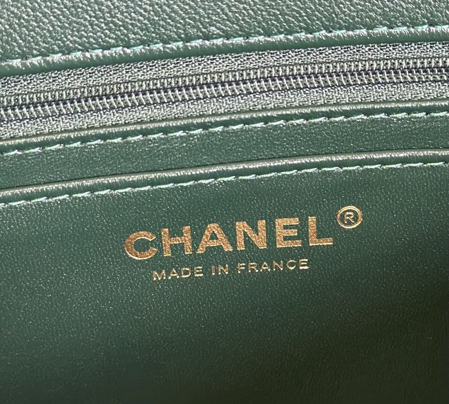 Chanel MINI FLAP BAG Crocodile Embossed 1116 Dark green&gold