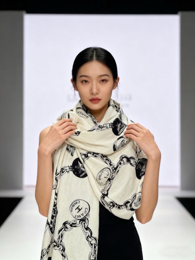 Chanel Wool and Silk Shawl AAC492-4 Chanel Wool and Silk Shawl AAC492-4